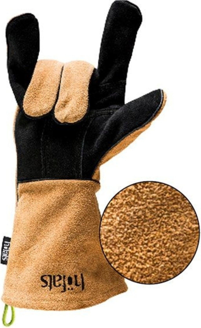 Doreza mbrojtëse Hoefats Tools Gloves, lëkurë dhe Kevlar, që i bëjnë ballë nxehtësisë