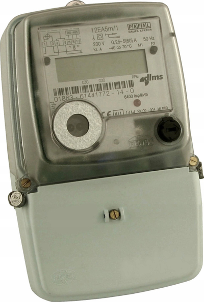 Matës energjie njëfazor Pafal 12EA5rn, elektronik, 230V, gri