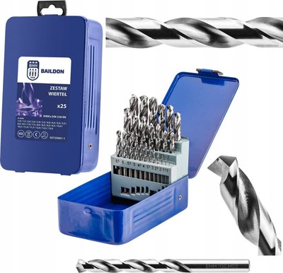 Set burgjish NWKa M 25, HSS, 1.0–13.0 mm, 25 copë