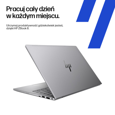 Лаптоп HP ZBook 8 G1ak Copilot+, AMD Ryzen 7 PRO, 32GB RAM, 1TB SSD, 14\", сребрен
