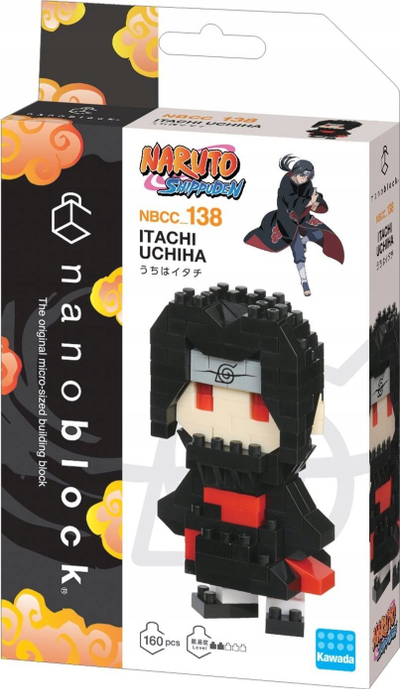 Set ndërtimi Nanoblock Kawada NBCC 138 Itachi Uchiha, 160 copa, Naruto Shippuden, i zi