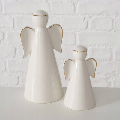 Figurina porcelani Veliden White Angels, set me 2 copë, të bardha