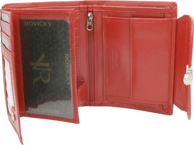Portofol për goca Rovicky, lëkurë natyrale, RFID, bezhë