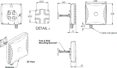 Antena WiFi Poynting a-WLAN-0061-V1, drejtimore, 11 dBi, e bardhë