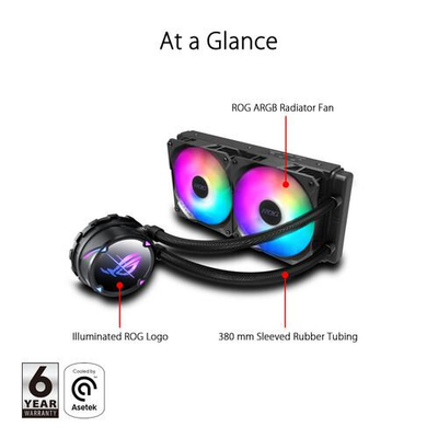 Ftohës likuid CPU ASUS ROG Strix LC II 240 Performance, AIO 240mm, ARGB, i zi