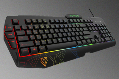 Set gaming Vertux Vendetta, tastierë 26 anti ghosting, maus 3200 DPI, i zi RGB
