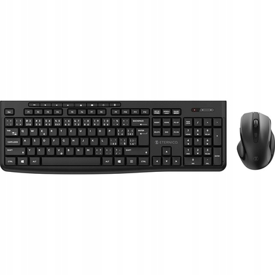 Set tastierë dhe mi wireless Eternico KS4210, 2.4GHz, USB, i zi