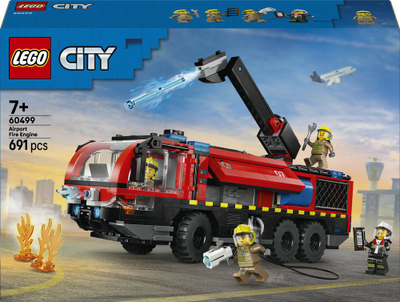 Set ndërtimi LEGO City Airport Fire Truck 60499, 691 pjesë, 7+, i kuq