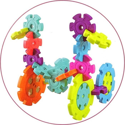 Lodër ndërtimi Snowflake Blocks, 120 copa, shumëngjyrëshe