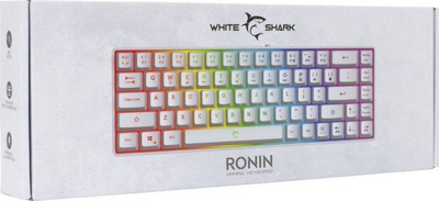 Tastierë gaming White Shark RONIN, me kabllo USB, me drita mbrapa, e bardhë US