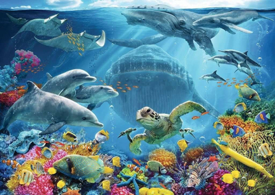 Puzzle Ravensburger Life Underwater, 300 copa, format i madh, shumëngjyrësh