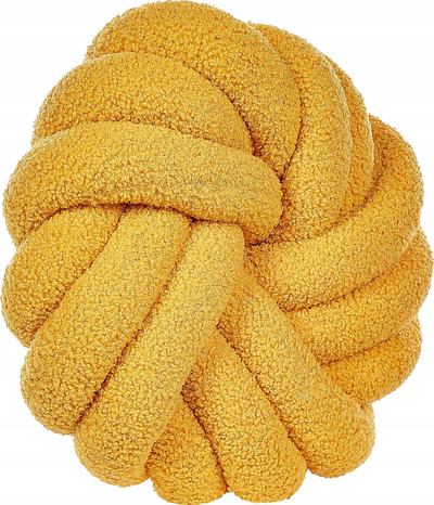 Jastëk dekor Boucle AKOLA Knot, 31 x 31 cm, i verdhë