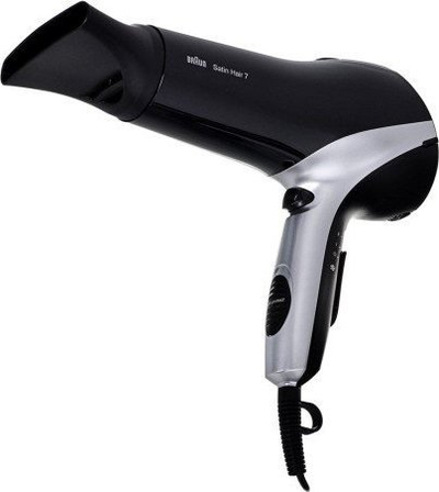 Tharëse flokësh Braun Satin Hair 7 HD710, kontroll temperature dhe shpejtësie, e zezë