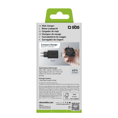 Karikues muri SBS TETRGAN1C45W, USB‑C, 45W Fast Charging, i zi