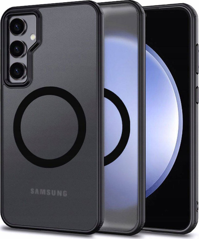 Këllëf telefoni Tech-Protect Magmat MagSafe për Galaxy A35 5G, TPU + plastike e fortë, gjysmë transparent, i zi mat