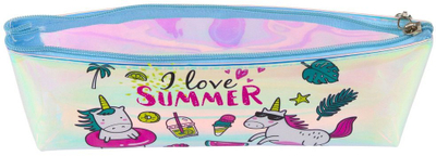 Penale Girl's School Holographic Summer Unicorns, 20x8cm, transparente me unikornë, shumëngjyrëshe