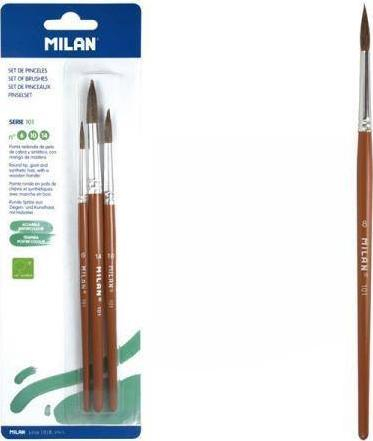 Set furçash pikture Milan 101 BWM 10460, numrat 6 10 14, për bojë uji, shumëngjyrëshe