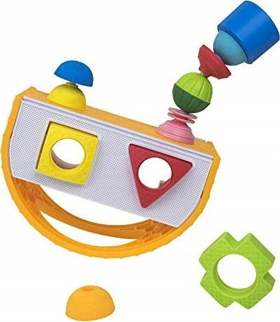 Lodër edukative Janod Lalaboom Shape Box, sorter formash 3 në 1, rruaza ndërtuese, shumëngjyrëshe