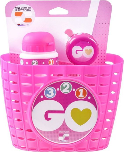 Set aksesorësh për biçikletë Skids Control 3 2 1 Go Pink, 3 pjesë, rozë