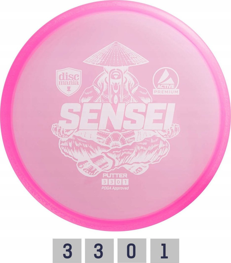Disk diskgolfi Discmania Sensei Active Premium, putter, rozë