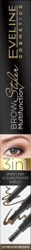 Laps për vetulla Eveline Brow Multifunction Styler 3in1 No. 01, kafe