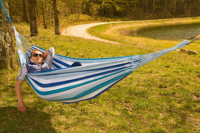 Luhatëse Hammock Classic XXL 2, për 2 persona, 250 x 150cm, bardhë/kaltër