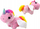 Lodër pelushi Unicorn Jumping Horse, mekanizëm me litar, madhësi e vogël, rozë