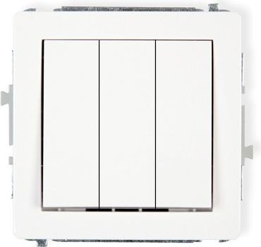 Ndërprerës i trefishtë Karlik Deco, 250 V, IP20, i bardhë