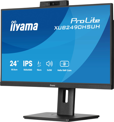 Монитор Iiyama XUB2490HSUH-B2, 23.8\", Full HD, со камера, црн