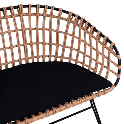 Stol metalik Allegra HM5692, wicker, 124x57x77 cm, zi bezhë