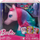 Gocë koke stilimi Barbie Unicorn, me aksesorë flokësh, me ngjitës me shkëlqim, rozë shumëngjyrëshe