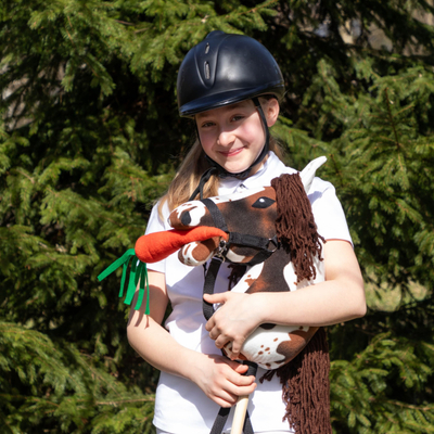 Lodër kalë SKIPPI Hobby Horse Brown Check, i madh, me kapistall dhe frerë