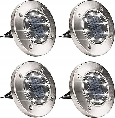 Drita kopshti solare LED me shtiza, set 4 copë, dritë e bardhë