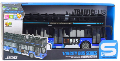 Lodër autobus urban Lean Toys Double Decker, me drita edhe zëra, shkallë 1:16, i kuq