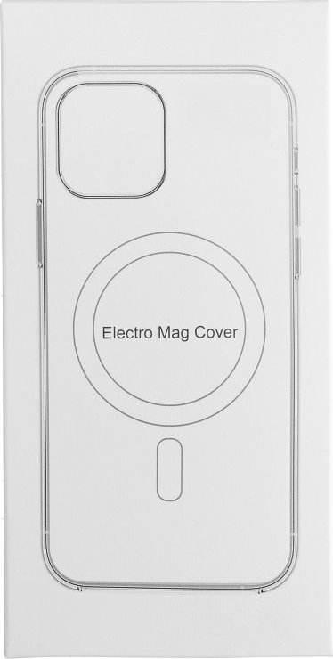 Maskë mbrojtëse Electro Mag Silicone për iPhone 14 Plus, MagSafe, transparente me detaje të arta