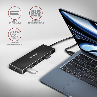Hub USB Axagon HUE-F7A, 7x USB 3.2 Gen 1, alumini, gri