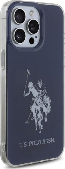 Mbulesë telefoni US Polo Shiny Big Logo për iPhone 15 Pro Max 6.7", polikarbonat TPU, blu navy