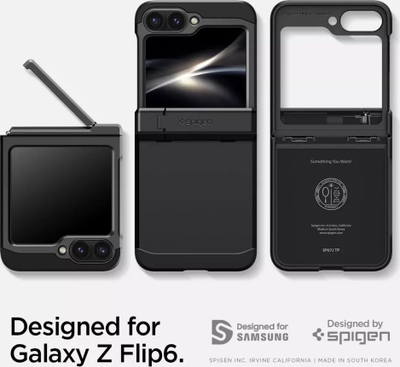 Mbrojtëse telefoni Spigen Tough Armor Pro, për Samsung Galaxy Z Flip6, e zezë