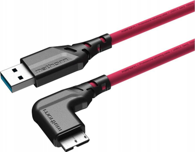 Kabllo tethering Mathorn MTC-521M, USB A në Micro B 90°, 5m, rozë