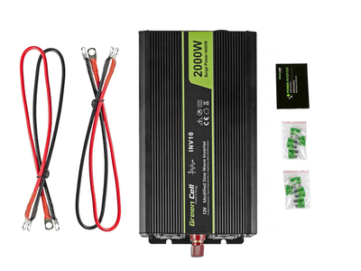 Inverter Green Cell INV10, 12V në 230V, 2000W 4000W, i zi