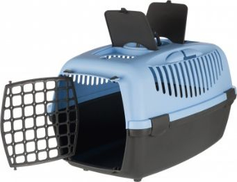 Kuti transporti për kafshë Trixie Capri 3, 61x40x38 cm, plastike, blu gri e errët