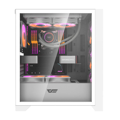 Kase kompjuteri DarkFlash DRX70 Mesh, MIDI Tower, 4 ventilatorë RGB, e bardhë