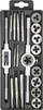 Set gdhendëse dhe filiera EPM G-580-3190, 20 copë, M3-M12, në kuti plastike