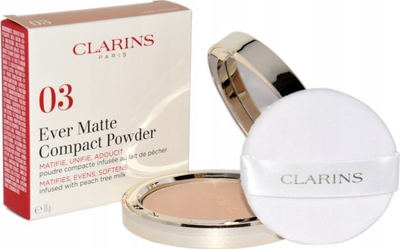 Pudër kompakte Clarins Ever Matte, nuanca 03 Light Medium