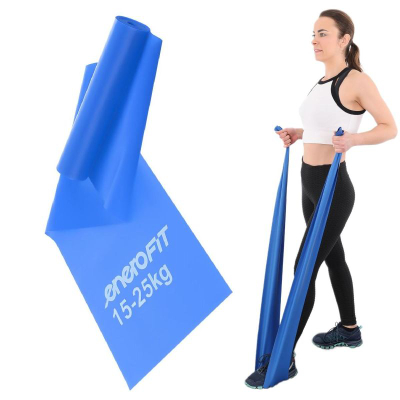 Shirit elastik për palestër Enero Fit, 15-25 kg, 200 cm, blu