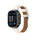 Паметна кожна ременка AmazingThing Class Band за Apple Watch 45 46 49mm, светло беж