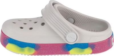 Sandale Crocs Off Court Glitter Band Clog T Jr 209717-1FS, për fëmijë, e bardhë