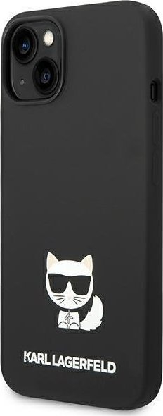 Këllëf telefoni Karl Lagerfeld Silicone Choupette Body për iPhone 14 Plus 6.7", silikon, i zi