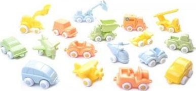 Set me makina lodër Viking Toys Ecoline Mini Chubbies, 17 lloje