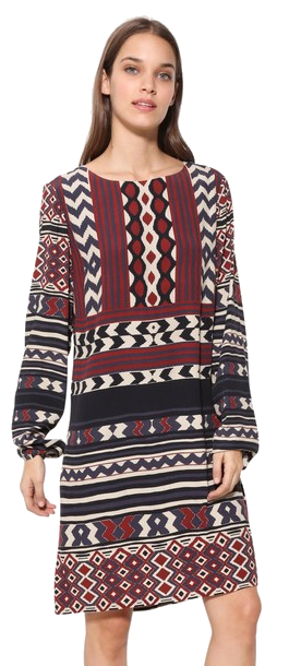 Fustan Desigual Vest Marfil 17WWVW77 1003, shumëngjyrësh, woman